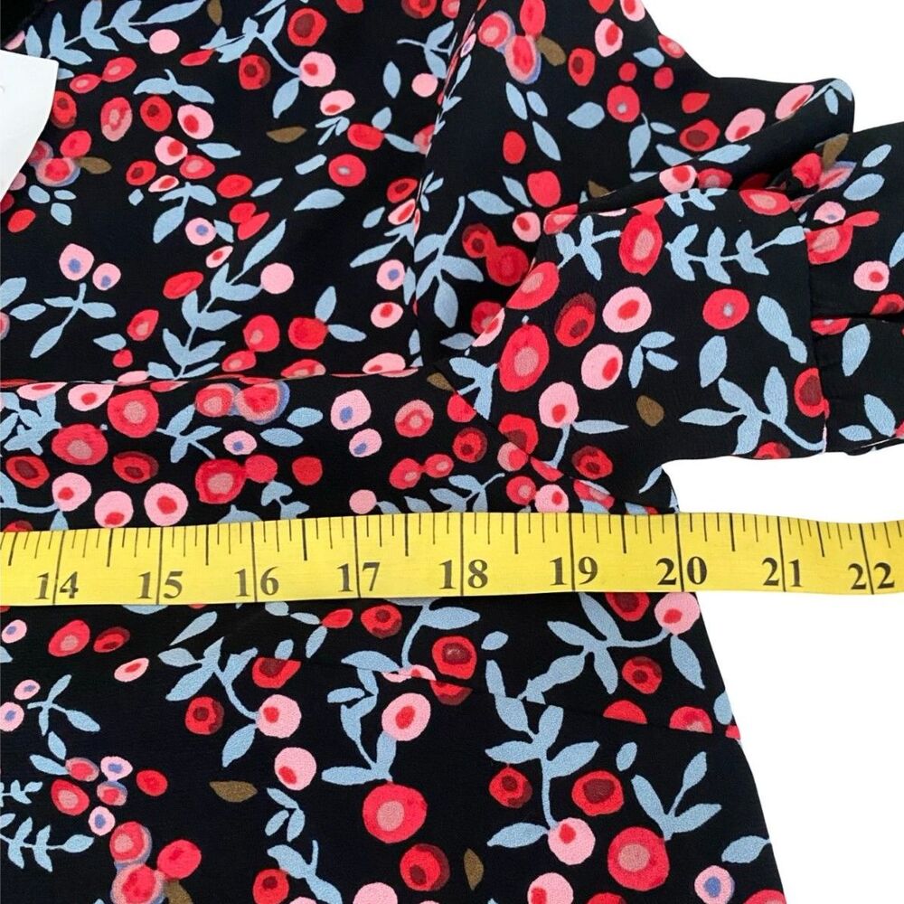 NWT Loft Berry Velvet Trim Cutout Shift Mini Dress M Long Sleeve Romantic Goth - Picture 10 of 11